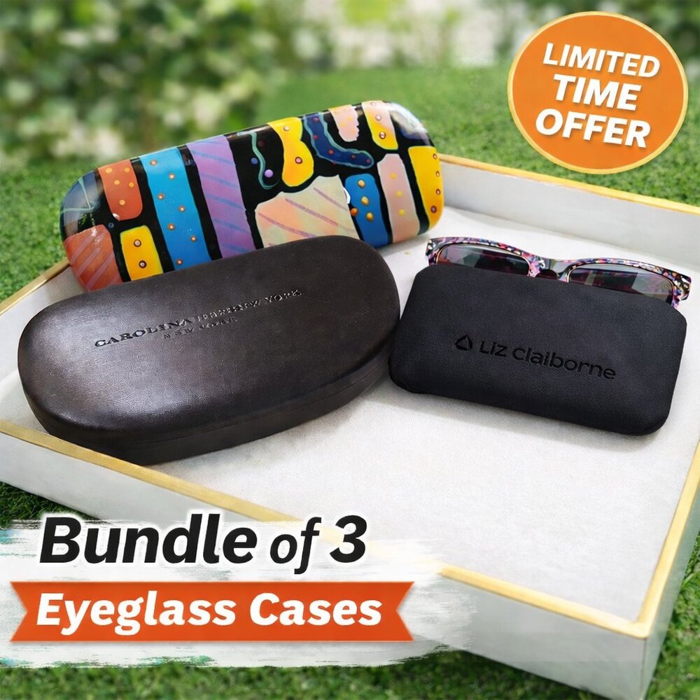 Set of 3 Classic Branded Eyeglass/Sunglass Cases